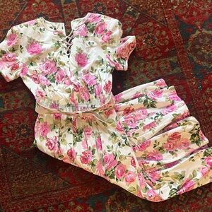 Vintage Rose Print 80’s Dress